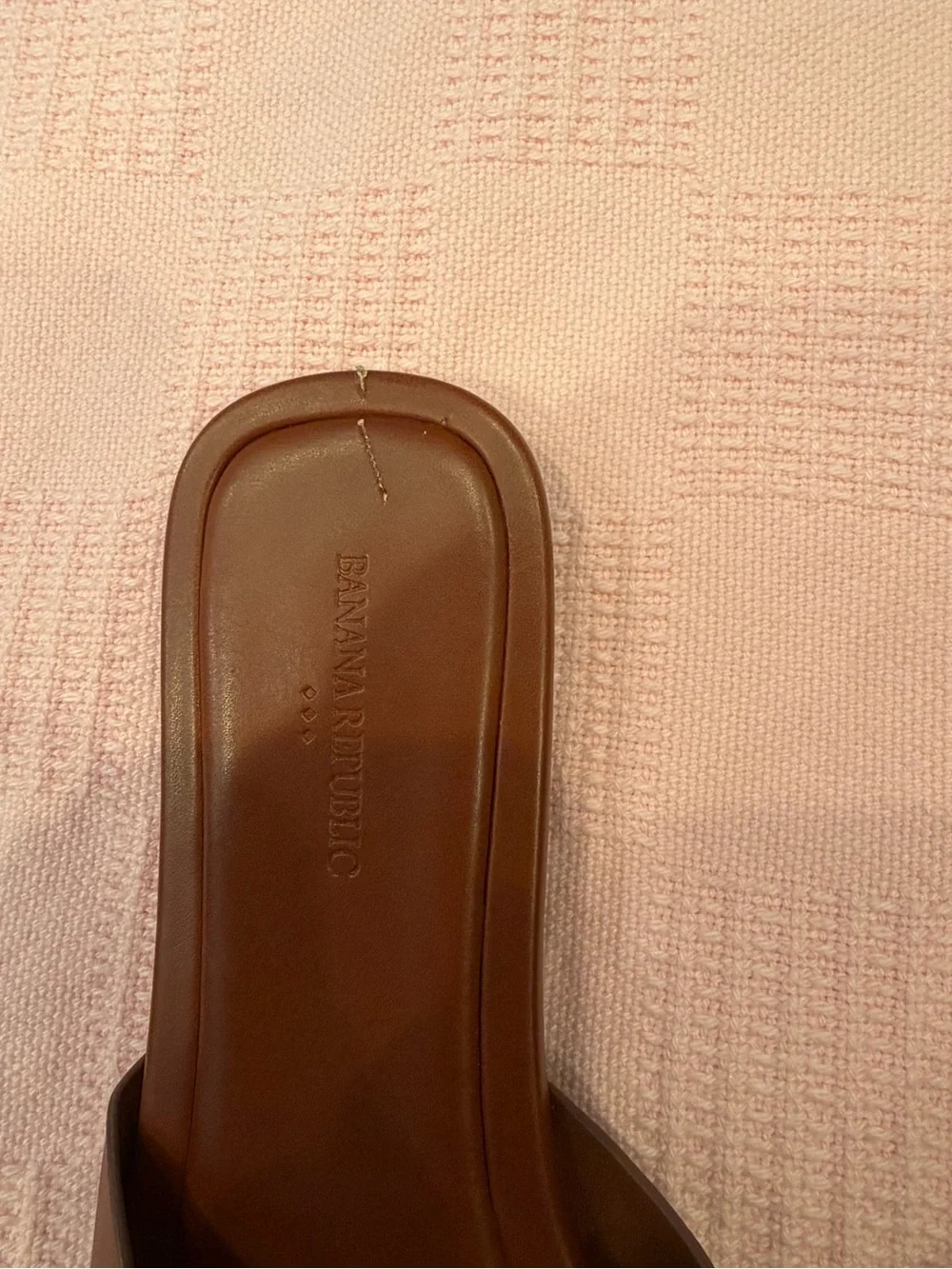 Banana Republic Tan Brown Knotted Leather Slides